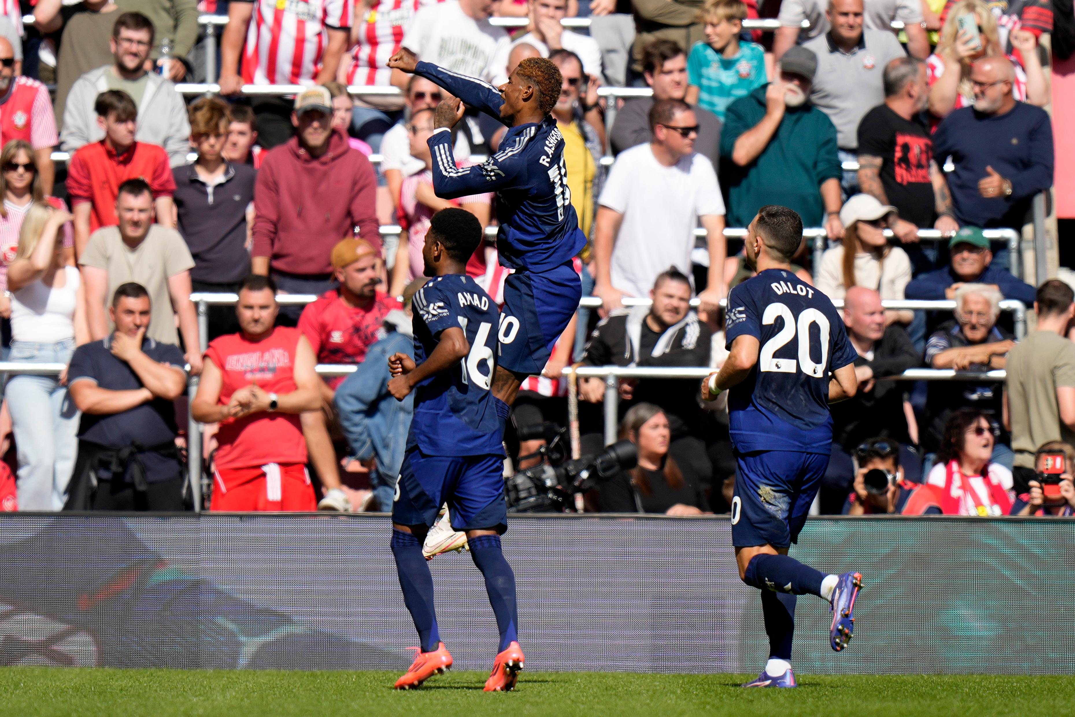 Marcus Rashford blev målskytt för United igen. Foto: Alastair Grant/AP/TT