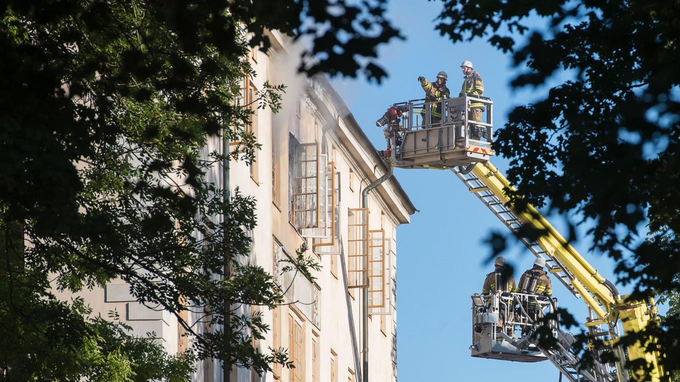 En brand i en byggnad är en situation där evakuering kan vara nödvändig, och där EvacAware i framtiden kan komma att användas. Foto: Jonathan Näckstrand/AFP via Getty Images