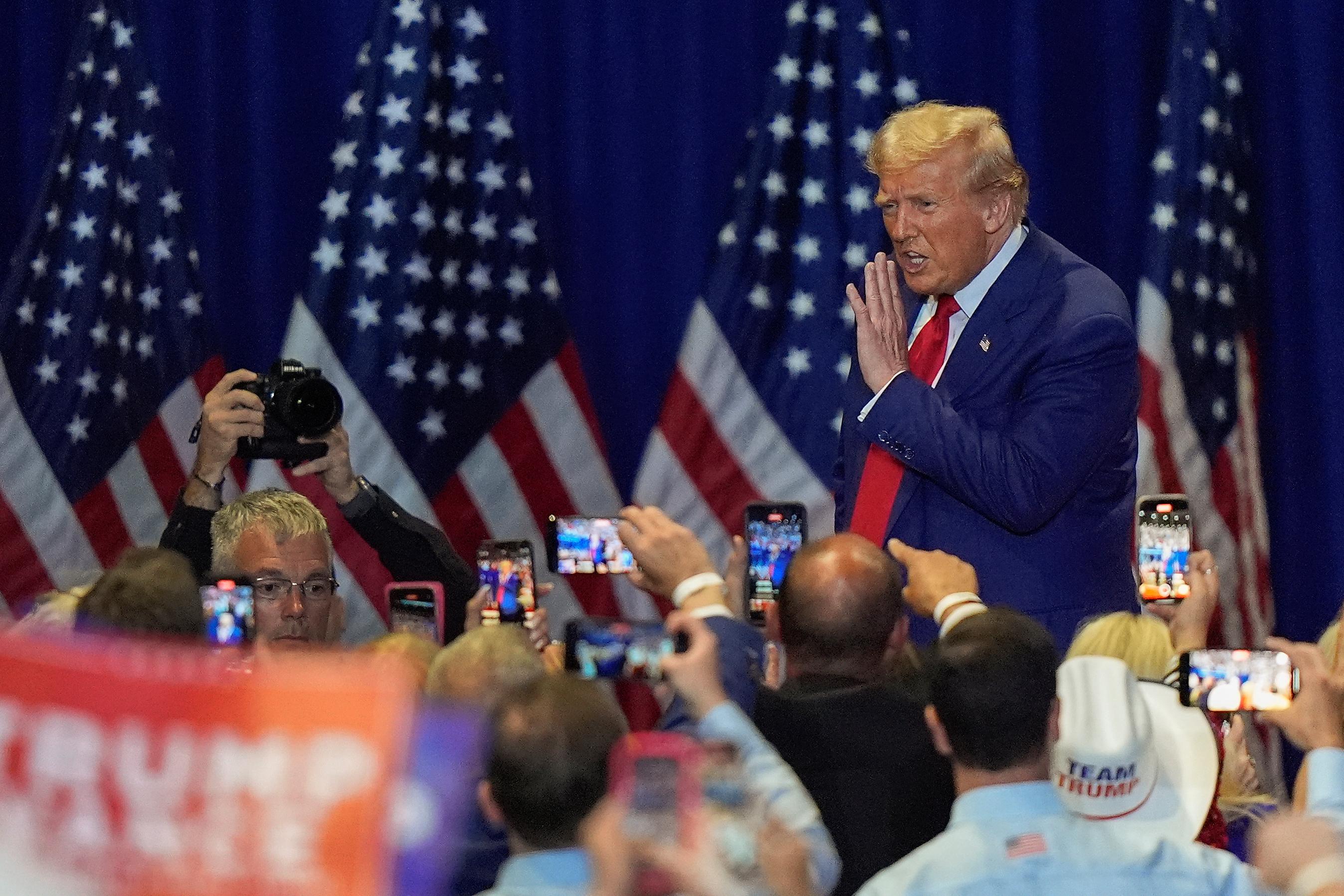 Republikanernas presidentkandidat Donald Trump vid ett kampanjmöte i delstaten New York på onsdagen. Foto: Frank Franklin II/AP/TT