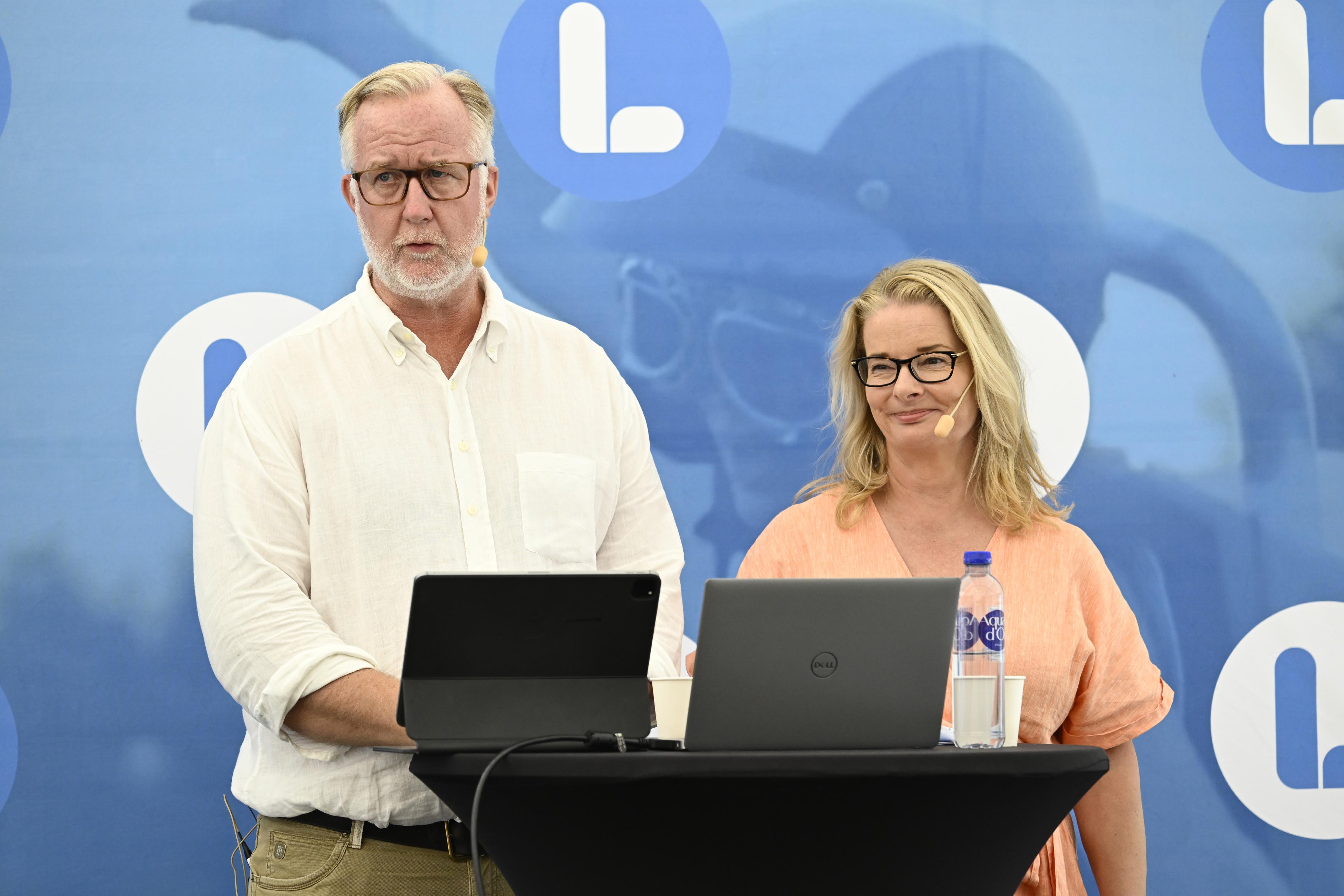 Partiledare och utbildningsminister Johan Pehrson (L) och skolminister Lotta Edholm (L). Arkivbild. Foto: Christine Olsson/TT