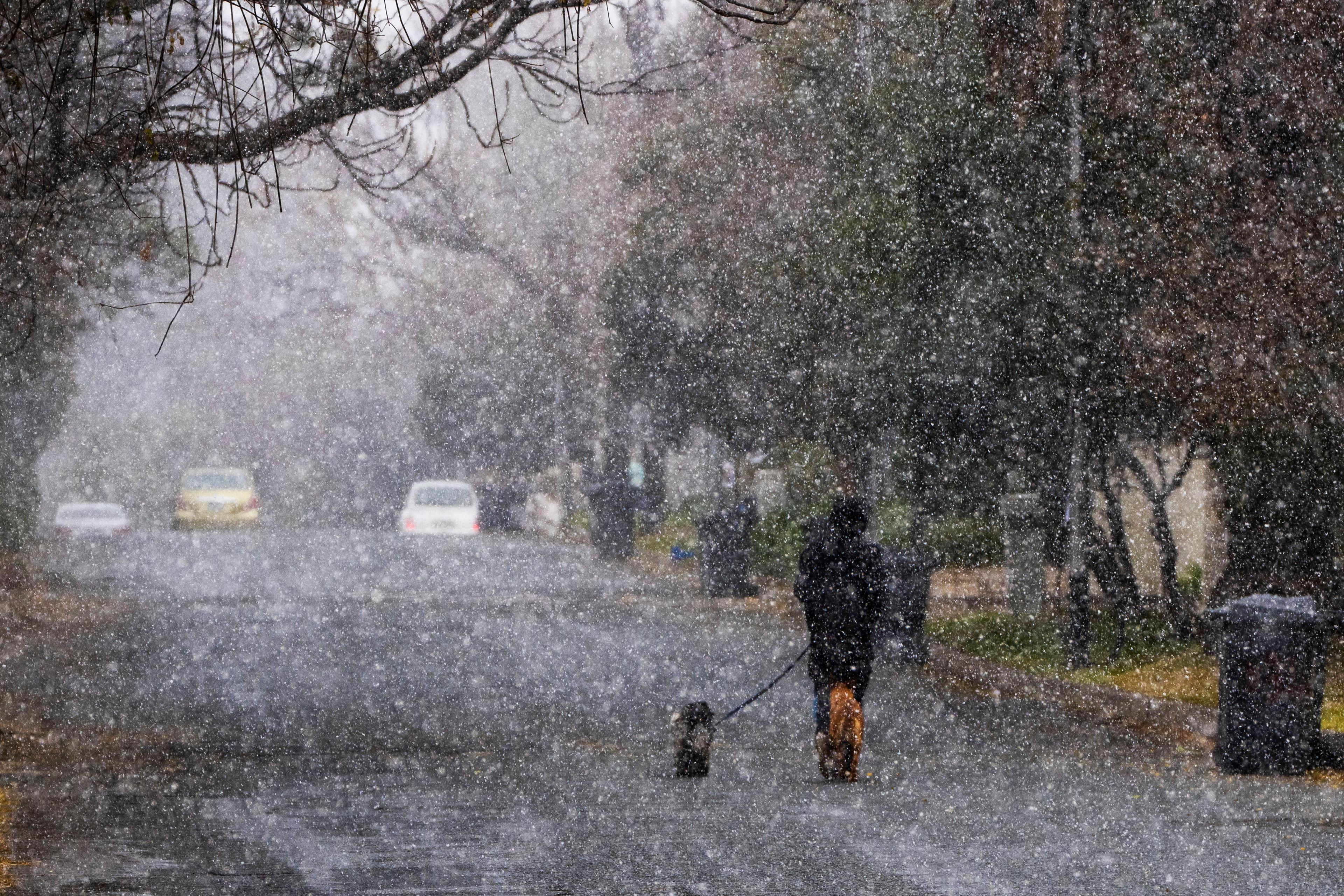 Snöstormar hör inte till vanligheterna i Sydafrika. Bilden är tagen i Johannesburg vid ett tidigare tillfälle. Foto: Jerome Delay/AP/TT