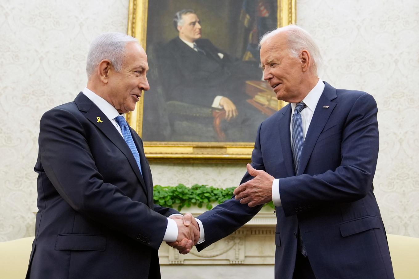 President Joe Biden och premiärminister Benjamin Netanyahu i Vita huset i juli. Foto: Susan Walsh/AP/TT