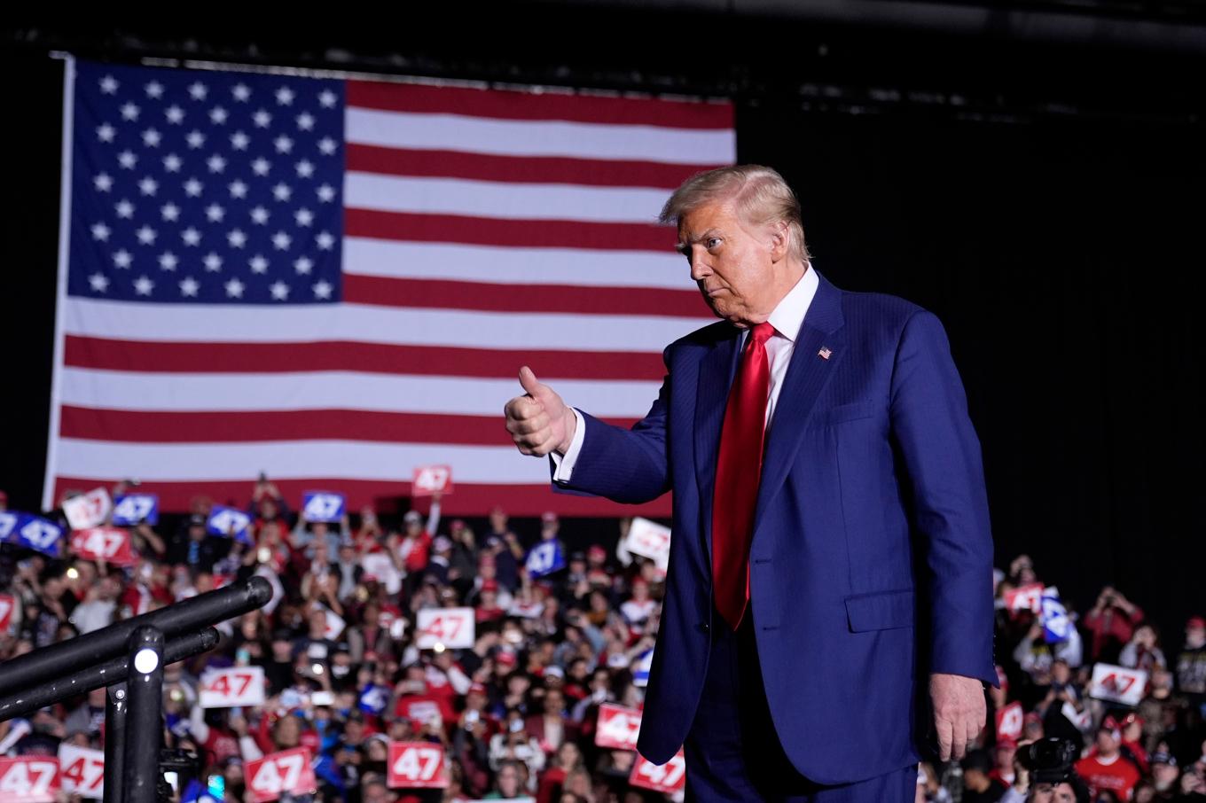 Republikanernas presidentkandidat Donald Trump i Novi, Michigan. Foto: Alex Brandon/AP/TT