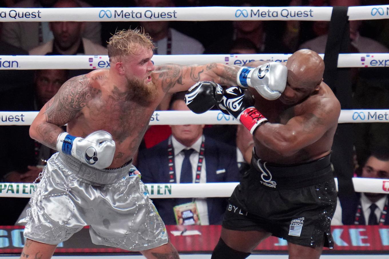 Sociala medie-profilen Jake Paul slog Mike Tyson i den uppmärksammade Netflixmatchen i Texas. Foto: Julio Cortez/AP/TT