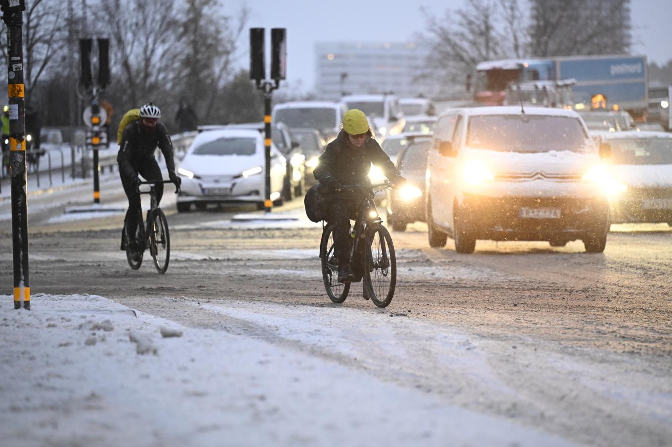 Bild från snöfall i Stockholm i slutet av november i år. Foto: Jessica Gow/TT