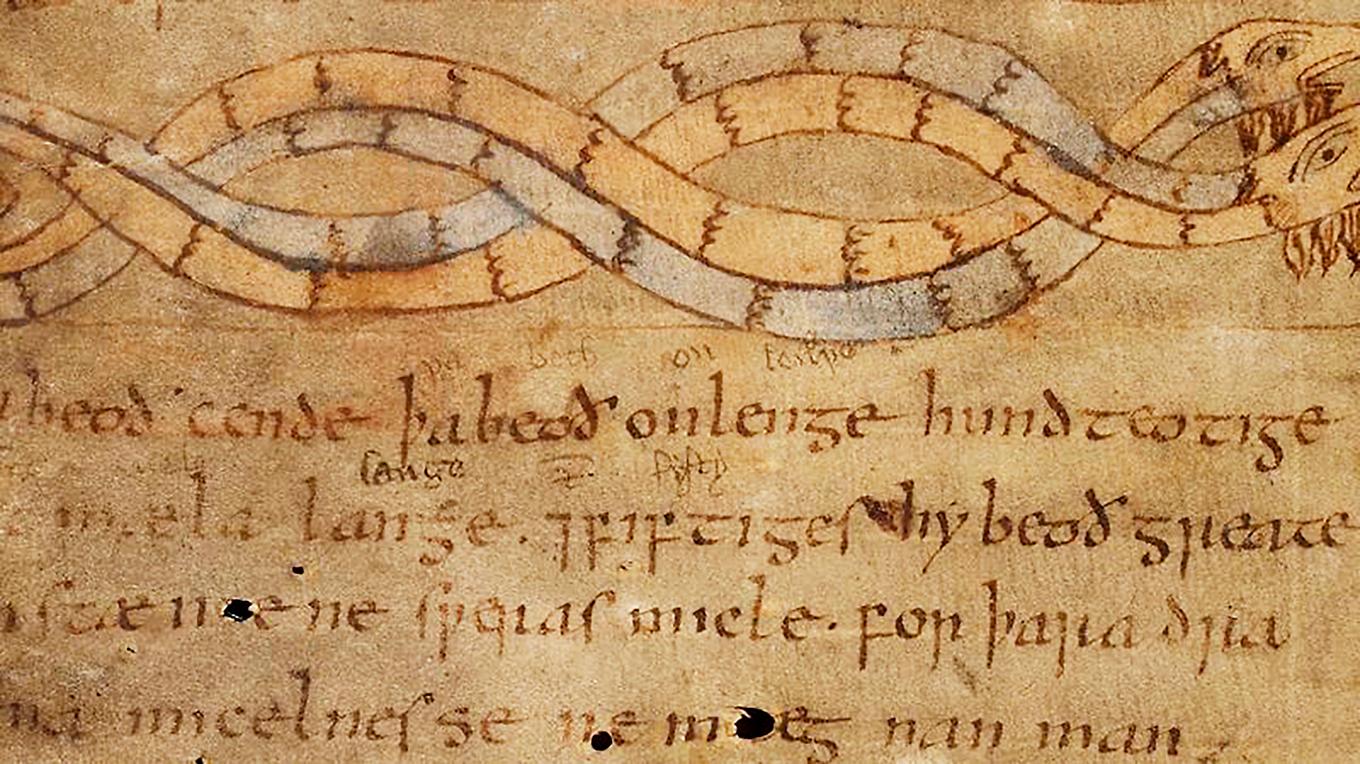 ”Beowulf” består av 3 183 rader och har liknats vid en anglosaxisk motsvarighet till de grekiska eposen.
Foto: British Library