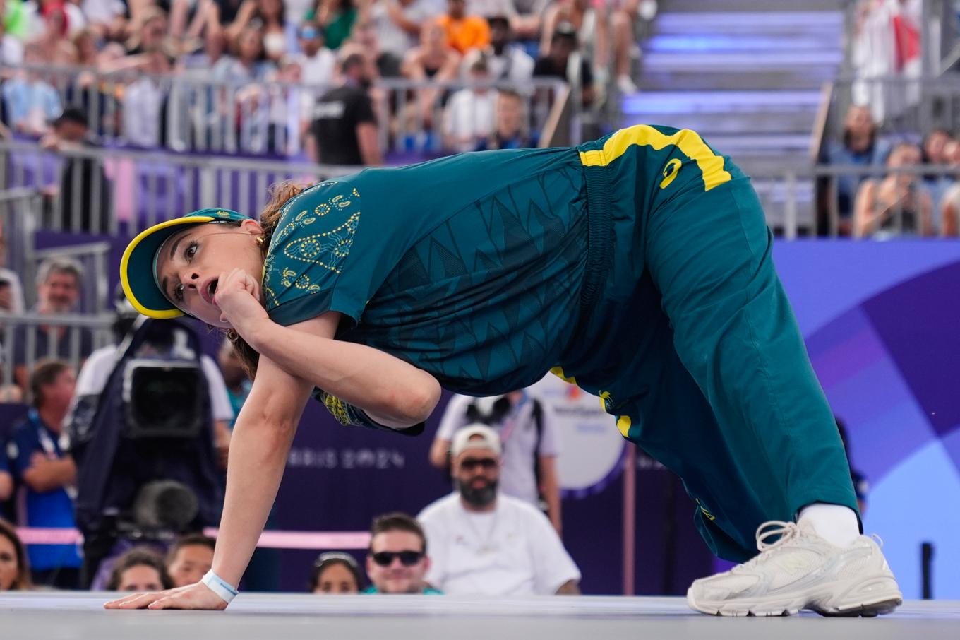 Australiens Rachael "Raygun" Gunn under OS i Paris i augusti där hennes okonventionella stil väckte stor uppmärksamhet. Arkivbild. Foto: Frank Franklin II/AP