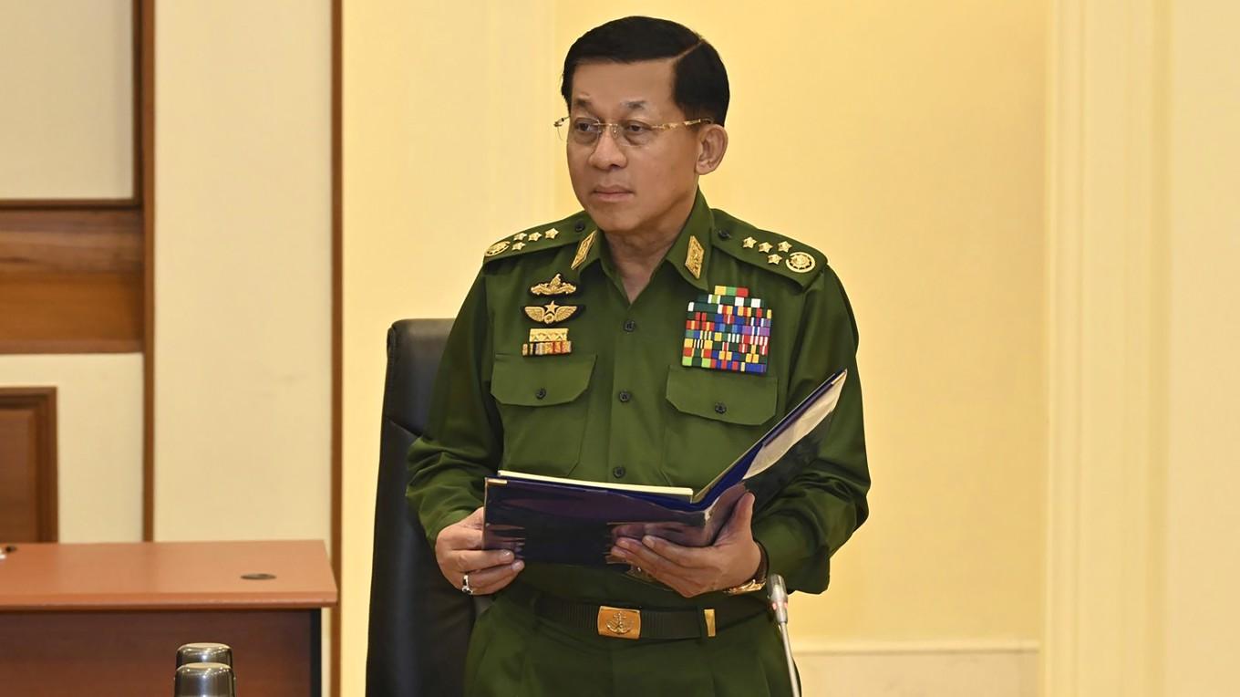 Min Aung Hlaing. Arkivbild. Foto: The Myanmar Military True News Information Team via AP/TT