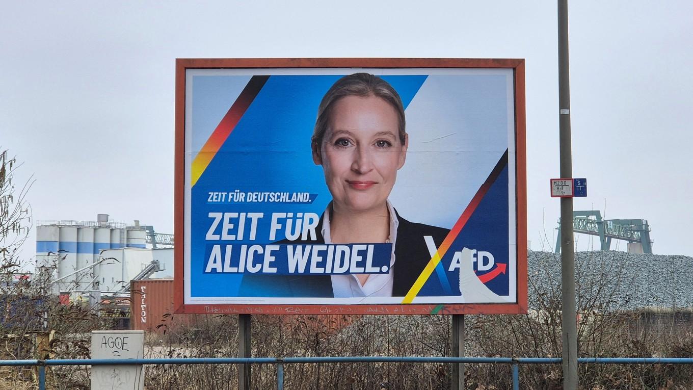 Alternativ för Tyskland (AfD) är det andra största partiet enligt de senaste tyska opinionsmätningarna. Den 23 februari går tyskarna till valet. Foto: Ina Fassbander/AFP via Getty Images