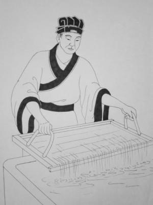 Cai Lun papperstillverkningens uppfinnare. (Illustration: Jade, Epoch Times)