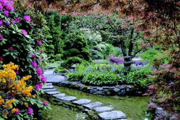 





Vårprakt. Stenar bildar en gång genom den grunda dammen i den japanska trädgården. (Foto: Arkivbild från 2006 The Butchart Gardens)
                                                                                                                                                                                                                                                                                    