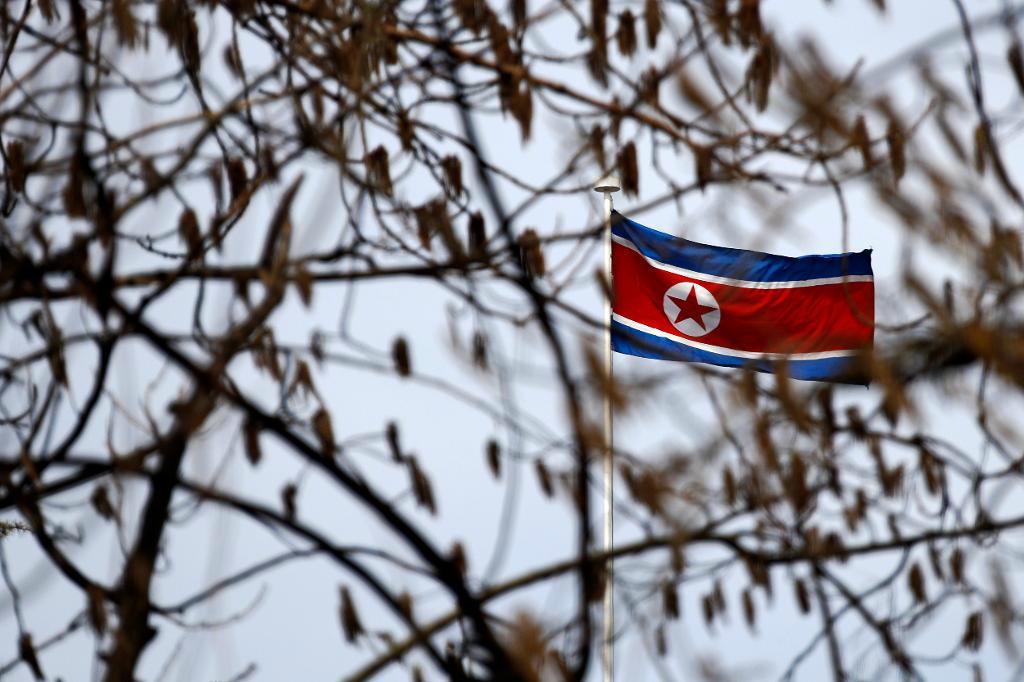 Nordkoreas flagga. Foto: Andy Wong/AP/TT. Arkivbild