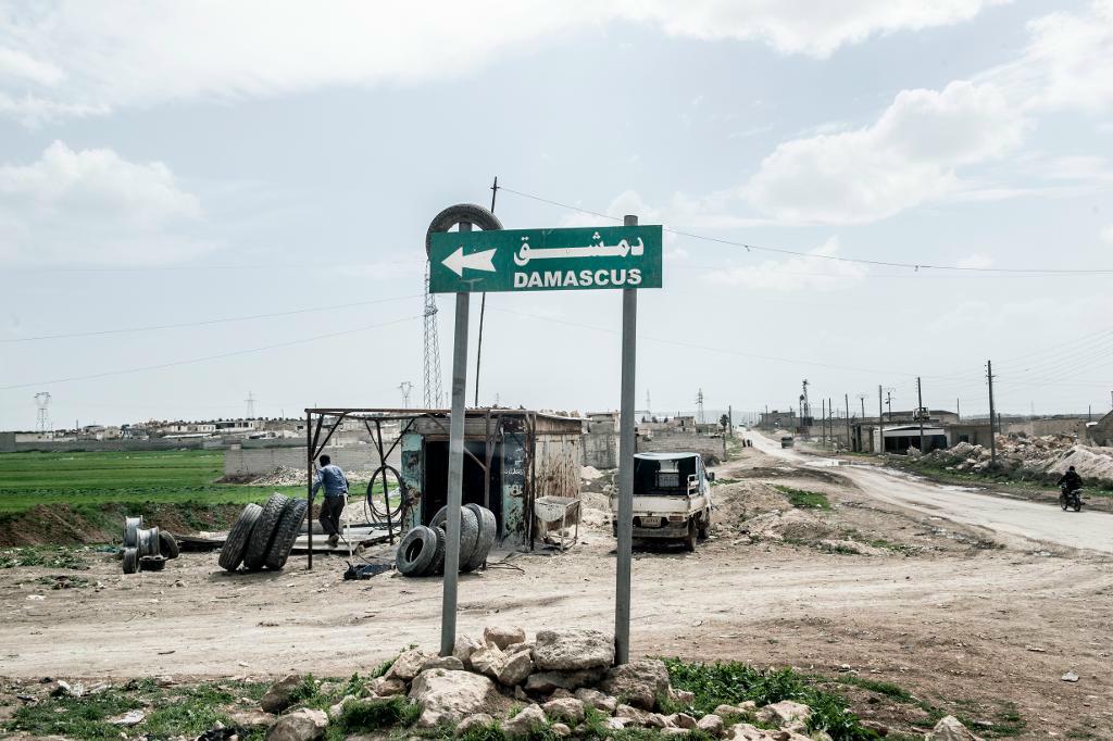 En vägskylt mot Damaskus. Foto: Lars Pehrson/SvD/TT-arkivbild
