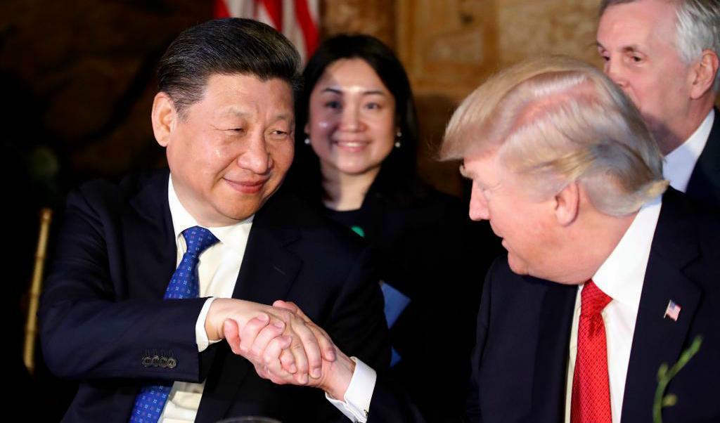 Kinas ledare Xi Jinping och USA:s president Donald Trump, vid deras möte tidigare i år. Foto: Alex Brandon/AP/TT