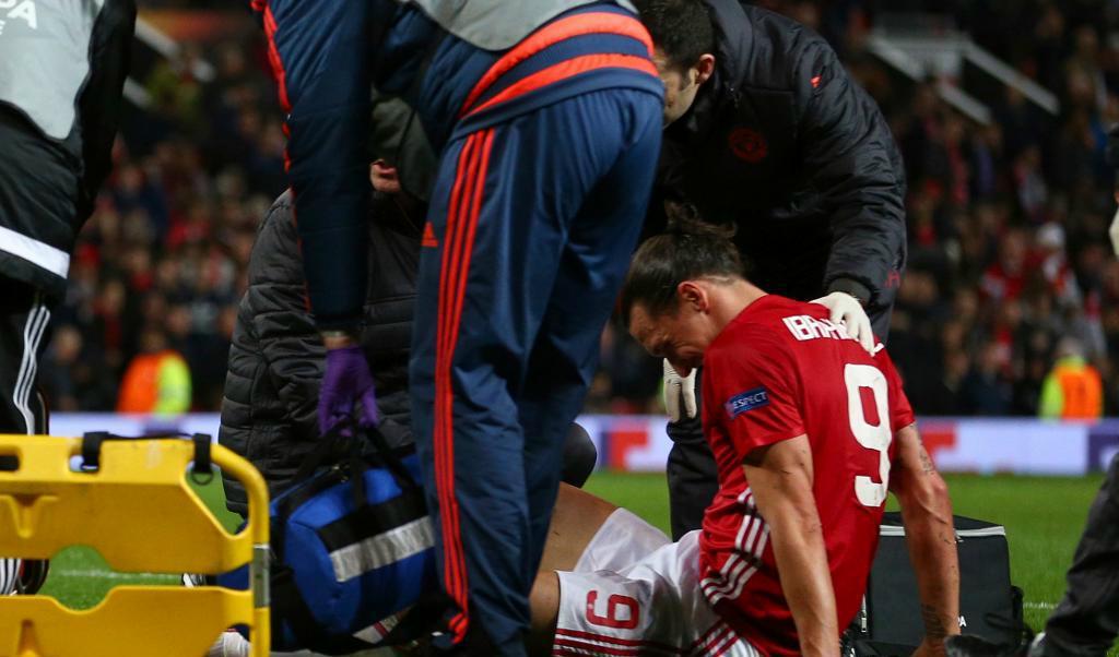 Zlatan Ibrahimovic skadades den 20 april i en match mot Anderlecht. Arkivbild. Foto: Dave Thompson/AP/TT