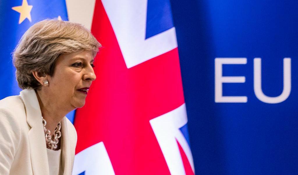 
Storbritanniens premiärminister Theresa May försöker stilla framtidsoron inför brexit. Foto: Geert Vanden Wijngaert /AP/TT-arkivbild                                            