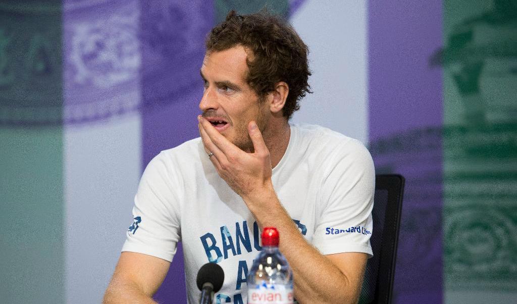 
Andy Murray på en presskonferens under årets Wimbledon. Foto: Joe Toth/AP/TT-arkivbild                                            