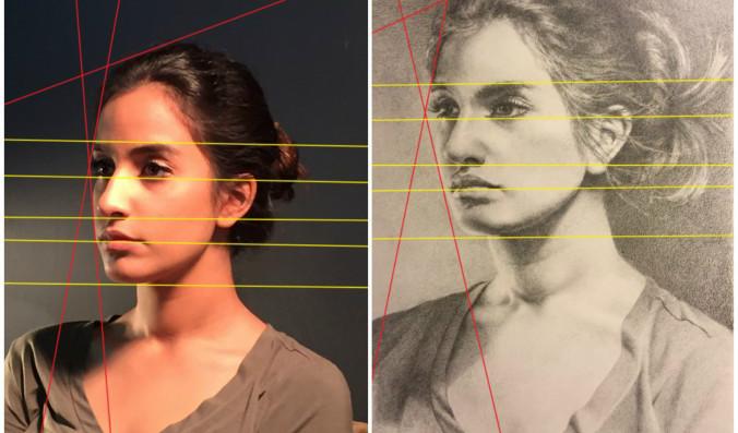 Med appen Miira kan man dra stödlinjer som hjälp för att avbilda en modell eller ett föremål. Foto: Leslie Lienau