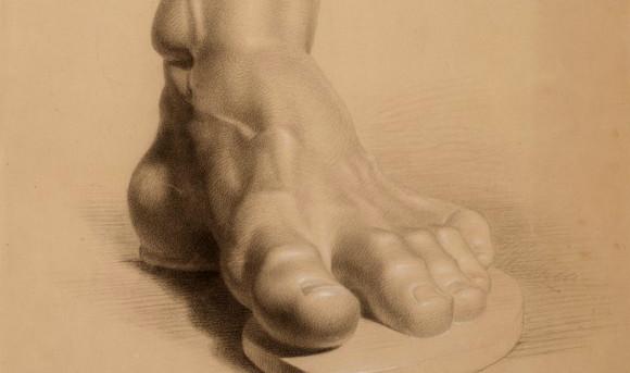 Studie av en gipsform från 1863 av Luke Fildes (Storbritannien 1843-1927). Blyerts på papper. Foto: Victoria Albert Museum