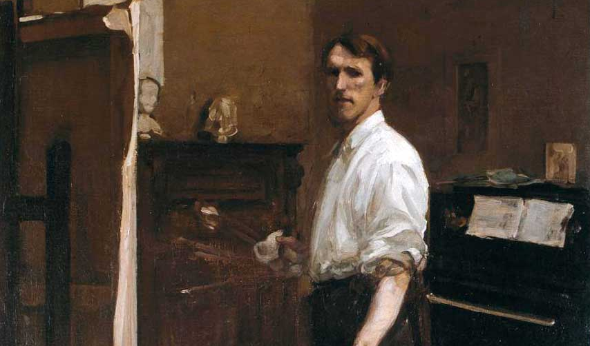 Detalj av "Portrait of the Artist Standing Before His Easel", Hugh Ramsay (1900-1901).