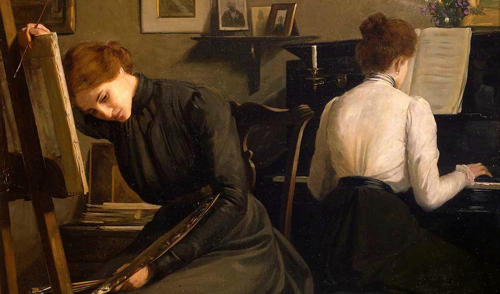 Lionello Balestrieri, "Painter and Pianist", 1910 (detalj).