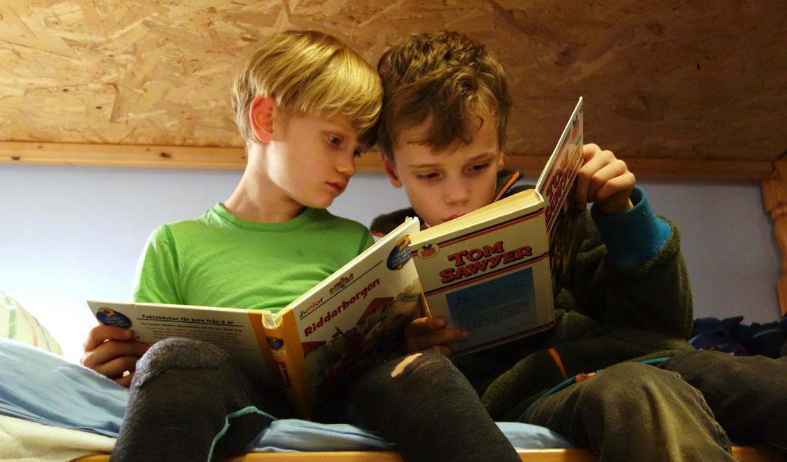 



Storebror läser för lillebror. Foto: Eva Sagerfors                                                                                                                                                                                