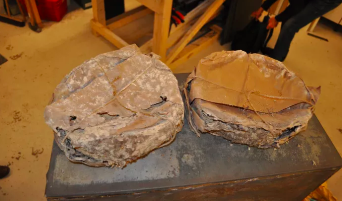 Schumacherbröd från S A Andrées polarexpedition. Foto: Mari Lundberg, Grenna Museum.