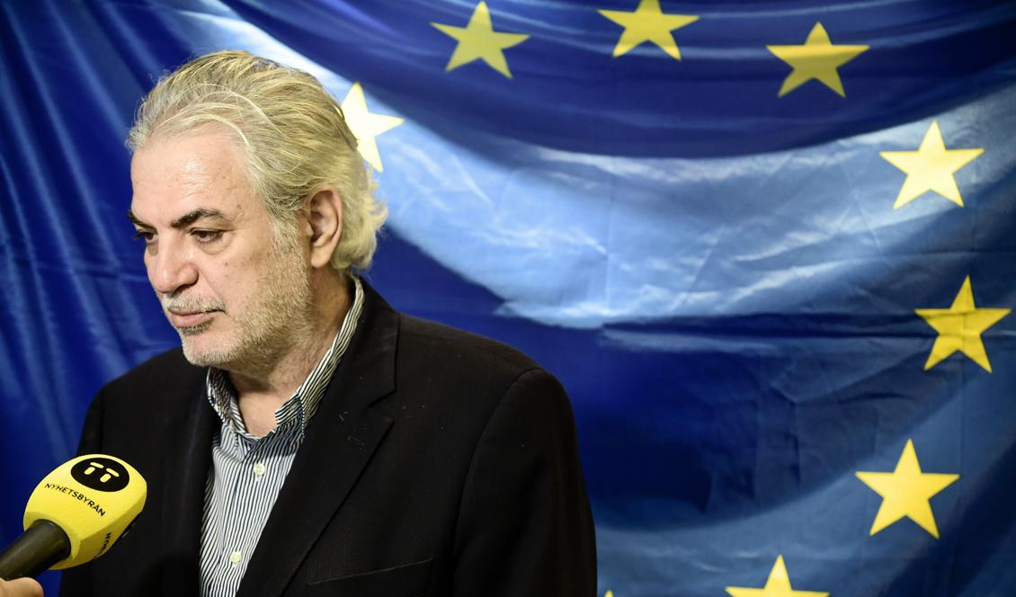 Christos Stylianides, EU-kommissionär för humanitärt bistånd och krishantering, är i Sverige för att prata om EU:s stöd när Europa brinner. Foto: Hossein Salmanzadeh/TT