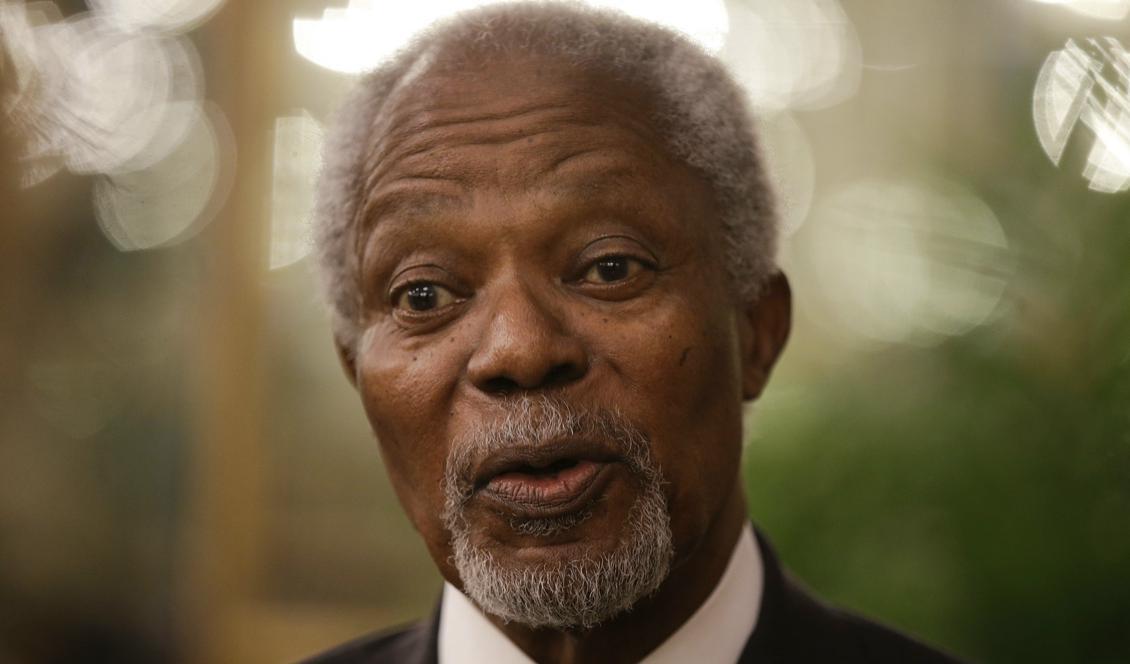 FN:s tidigare generalsekreterare Kofi Annan. Foto: Luca Bruno/AP/TT-arkivbild