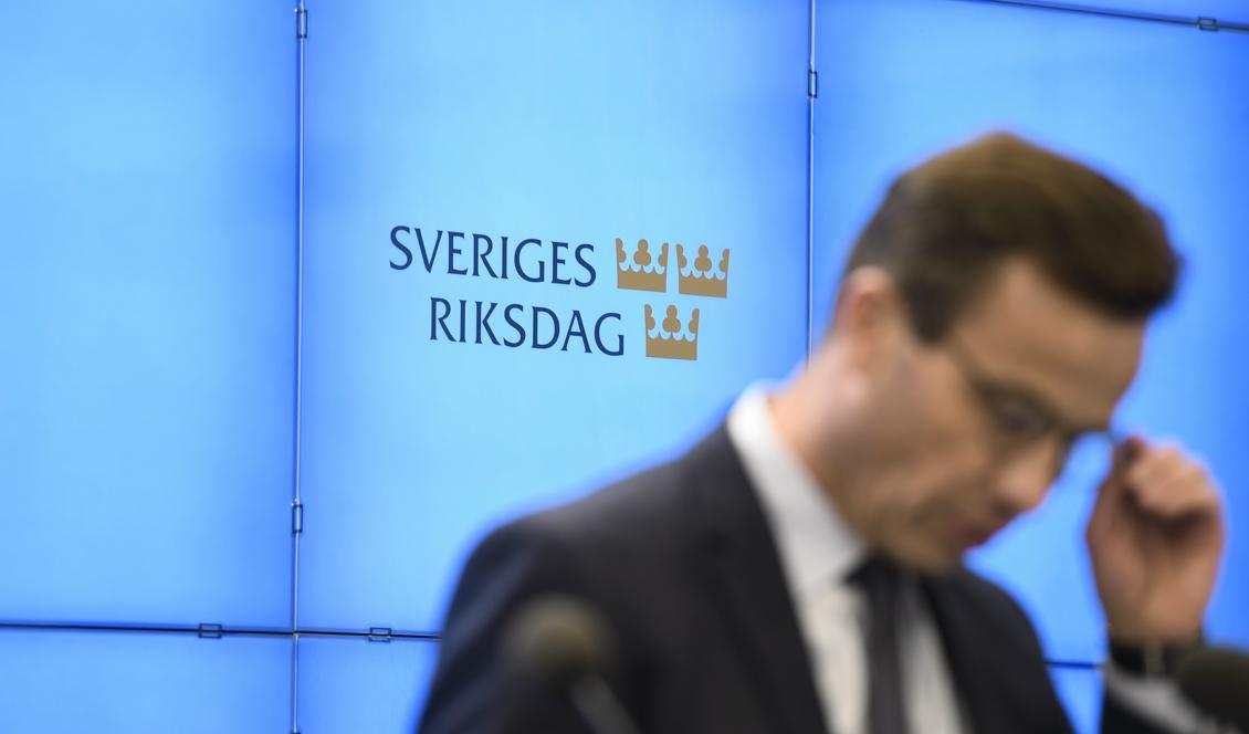 Moderatledaren Ulf Kristersson meddelade under söndagen att han ger upp försöket att bilda regering. Foto: Henrik Montgomery/TT