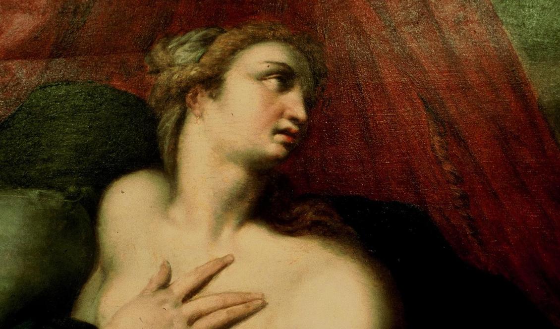 Detalj av målningen av "Danaë och guldregnet" som Anna Catellani talar om. Foto: Ateljé Catellani