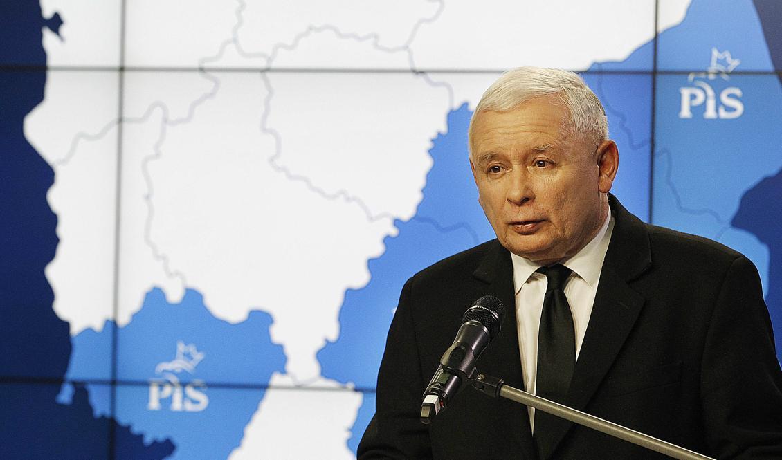 Jaroslaw Kaczynski, ledare för regeringspartiet Lag och Rättvisa. Foto: Czarek Sokolowski/AP/TT-arkivbild