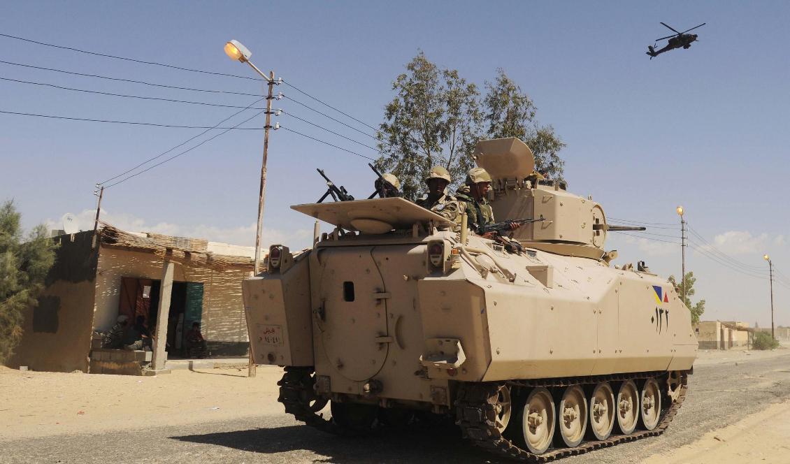 Egyptisk militär säger sig ha dödat 14 jihadister i norra Sinai. Foto: AP/TT-arkivbild