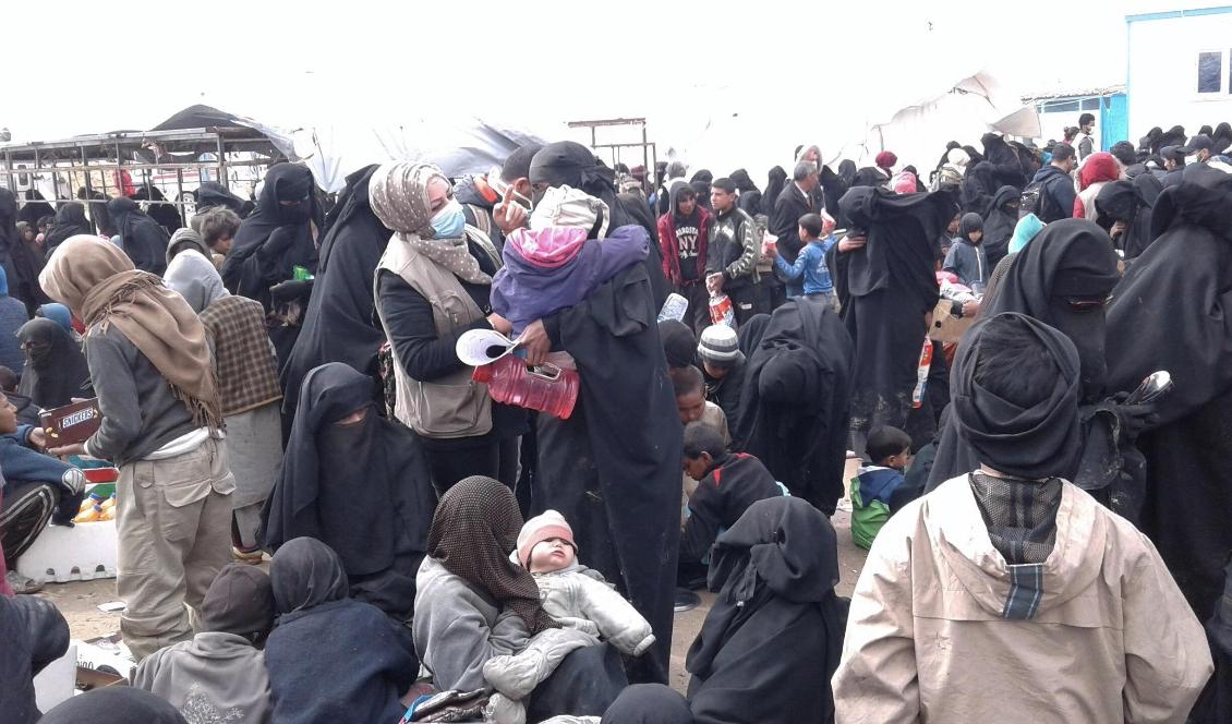 Bild från flyktinglägret al-Hol i den kurdkontrollerade delen av norra Syrien. Foto: International Rescue Committee/TT-arkivbild