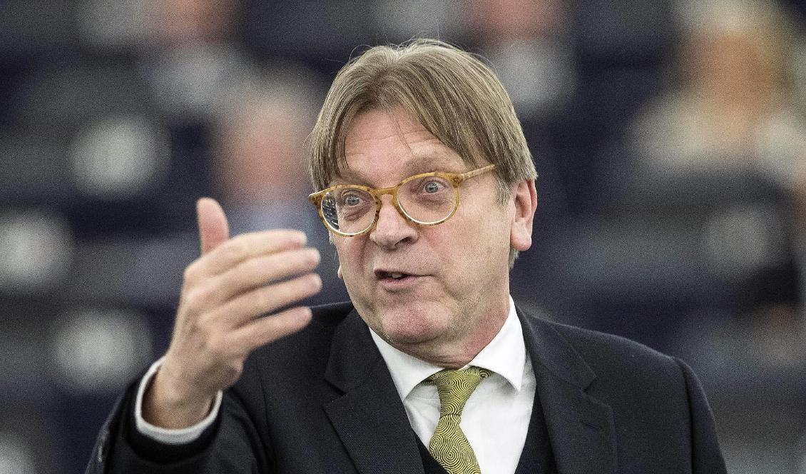 Belgaren Guy Verhofstadt leder EU-parlamentets styrgrupp för brexit. Foto: Jean-Francois Badias/AP/TT-arkivbild