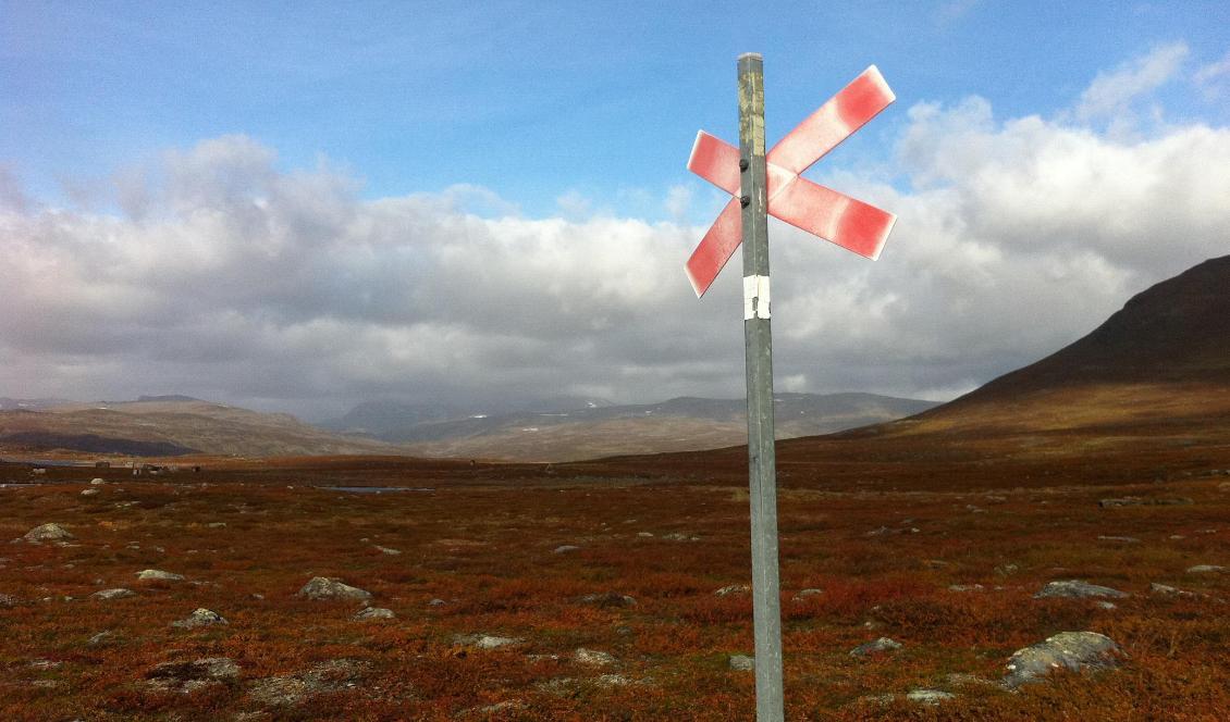 I de svenska fjällen finns ett omkring 550 mil långt statligt ledsystem. Foto: Cara Anna/AP/TT-arkivbild