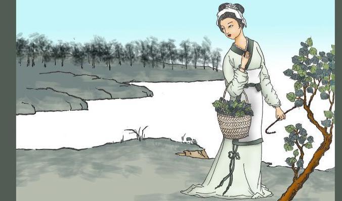 


En flicka plockar löv från ett mullbärsträd. Illustration av Sun Mingguo/The Epoch Times                                                                                                                                                