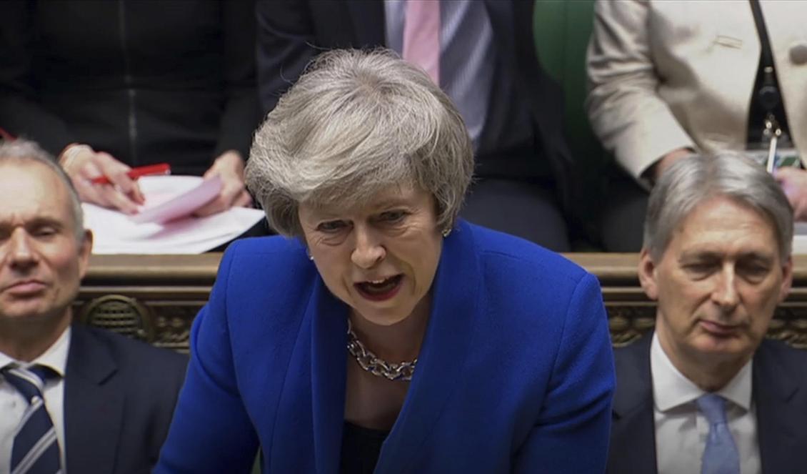 Storbritanniens premiärminister Theresa May i tisdags. Foto: House of Commons/AP/TT