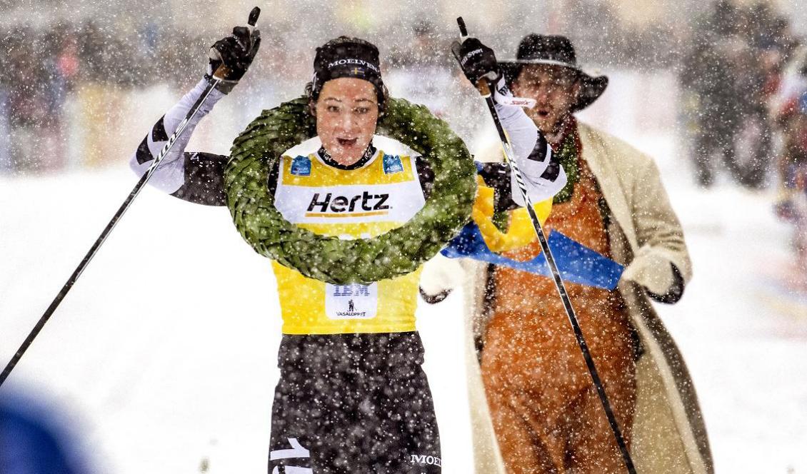 Britta Johansson Norgren vann damklassen i Vasaloppet. Foto: Ulf Palm/TT