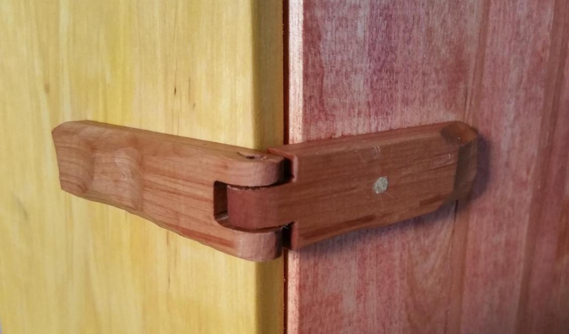 Ett av gångjärnen till mitt badrumsskåp. Foto: Anton Nilsson