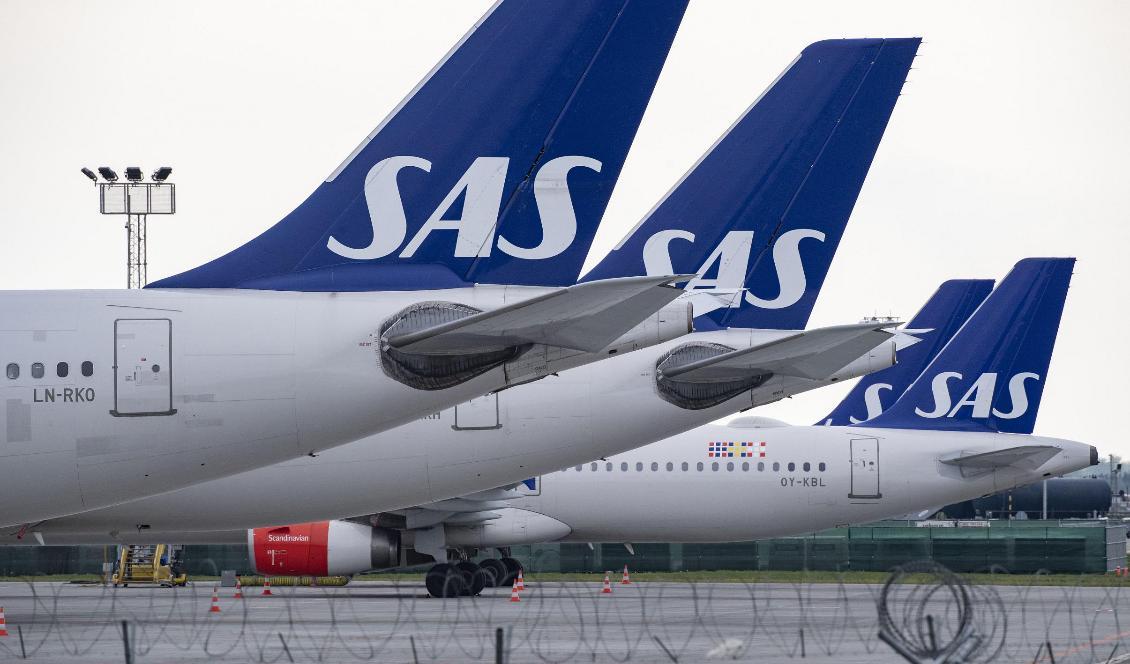 
Tusentals SAS-flyg har ställts in som en följd av strejken. Foto: Johan Nilsson/TT-arkivbild                                                