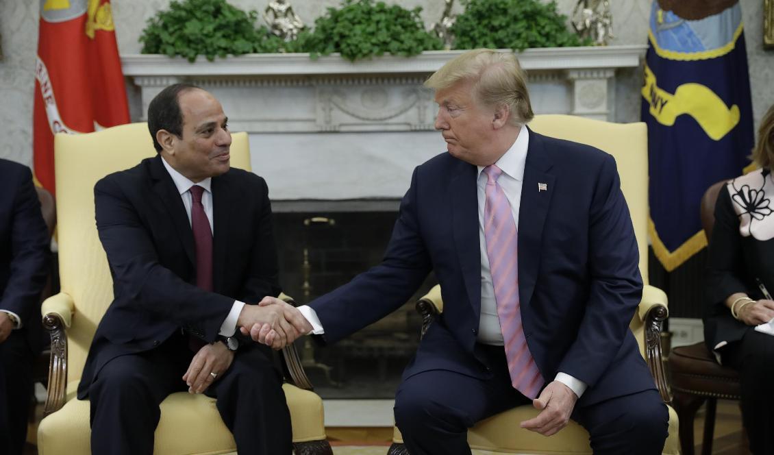 Abdel Fattah el-Sisi besökte Vita huset den 9 april i år. Foto: Evan Vucci/AP/TT