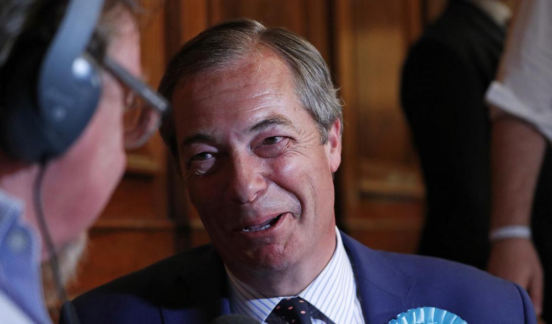 Nigel Farage har anledning att glädjas. Foto: Alastair Grant/AP/TT