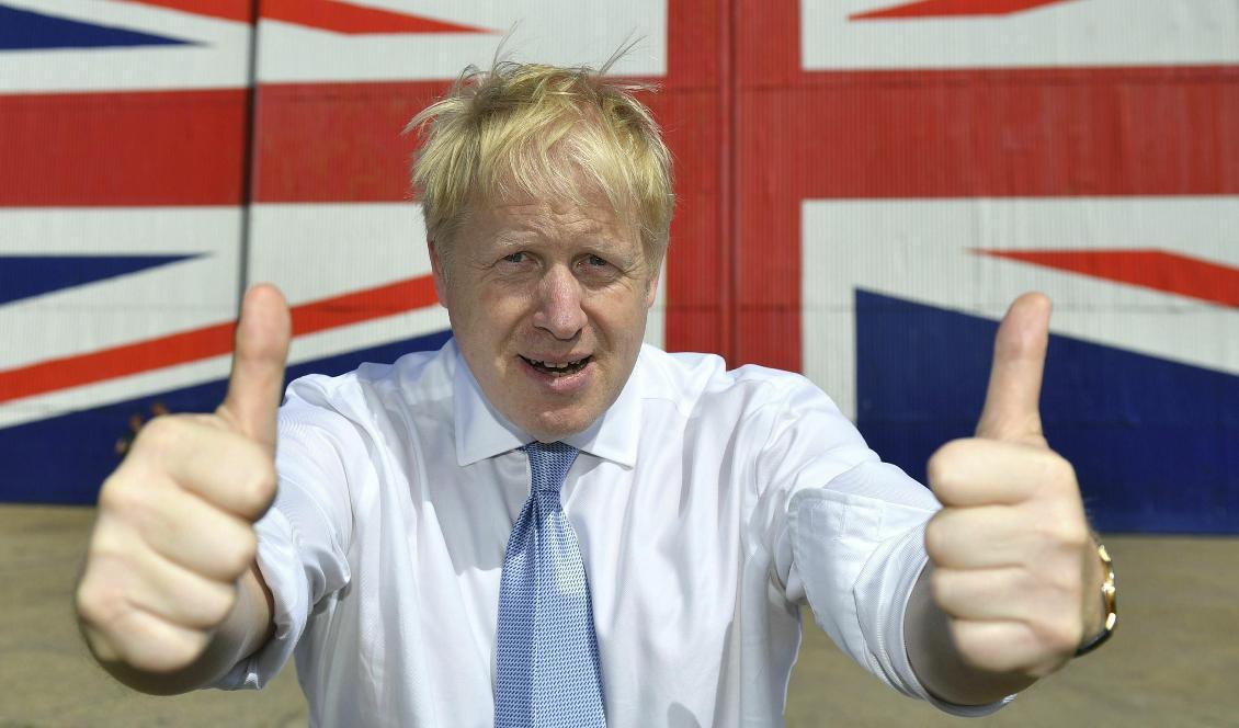 Boris Johnson under ett besök på Isle of Wight på torsdagen. Foto: Andrew Matthews/AP/TT