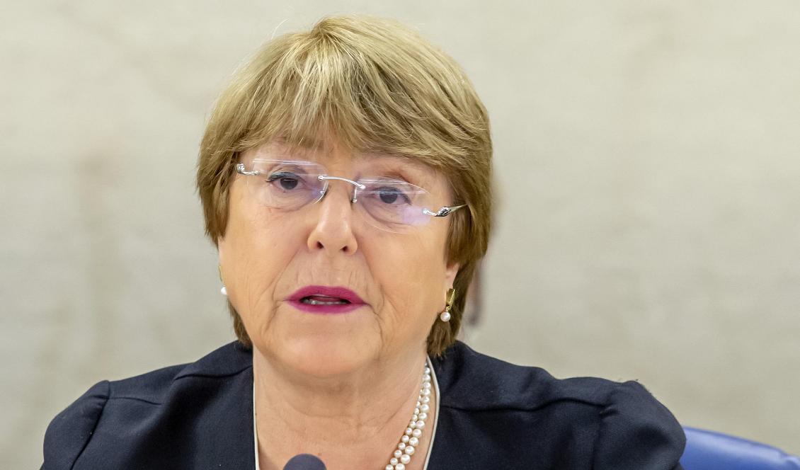 Chefen för FN:s högkommissarie för mänskliga rättigheter Michelle Bachelet. Foto: Magali Girardin/TT-arkivbild
