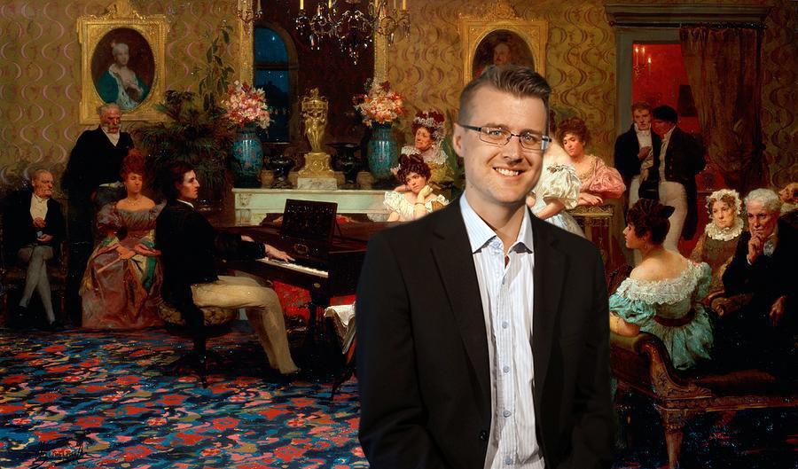 Pianisten Henrik Kilhamn i målningen 
"Chopin spelar för the Radziwiłłs" av Henryk Siemiradzki, 1887.