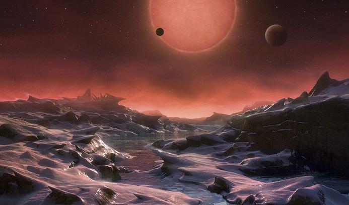 Brittiska forskare har upptäckt en exoplanet, K2-18 b, som har atmosfär bestående av vattenånga, vilket av många anses vara en förutsättning för liv. På bilden en rekonstruktion av hur det kan se ut på en exoplanet. Foto: ESO