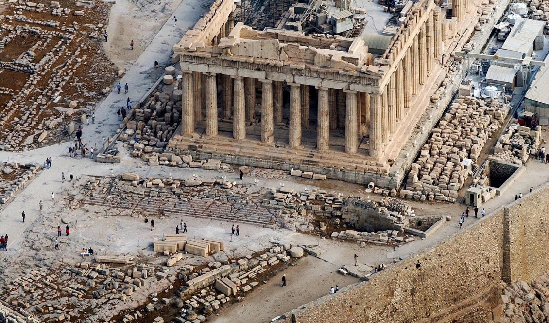 Templet Parthenon, på Akropolis i Aten, började byggas 447 f Kr. I dag ett världsarv. Men finns det tid för det antika Grekland i historieämnet? Foto: Petros Giannakouris-arkivbild