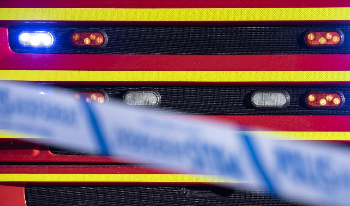 Det brann kraftigt i en industribyggnad i Hässleholm. Foto: Johan Nilsson/TT-arkivbild