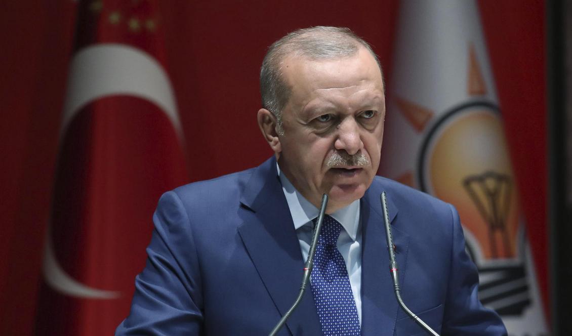 Turkiets president Recep Tayyip Erdogan ställer krav på EU om syrier som flytt kriget i deras hemland. Foto: TT/AP